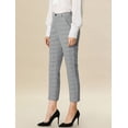 thumbnail image 4 of Pantalones de tobillo de trabajo Allegra K a cuadros de mujer Negro L, 4 of 6