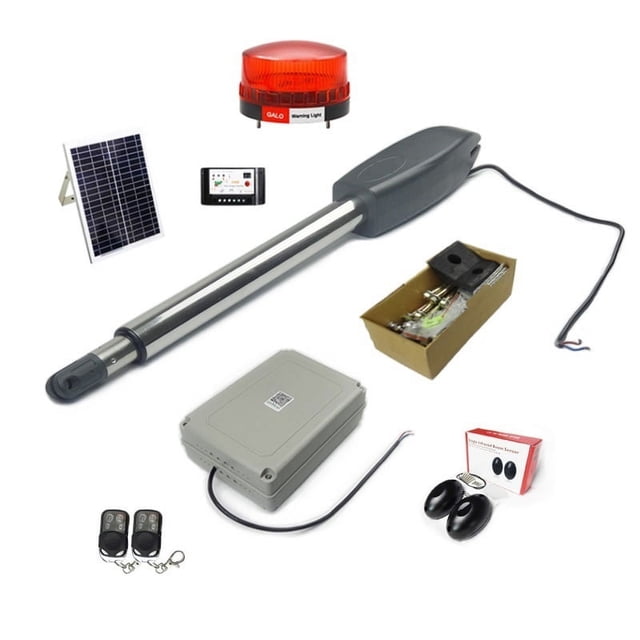 WIFI Controls PKM-C02 Heavy-Duty Solar Single Automatic Gate Opener Kit For Driveway For Swing Gates Up To 15 Feet ,Ultra-Quiet Operation