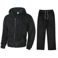 thumbnail image 2 of Ceisia Men's Loose Fit Fleece Tracksuit Set Full-Zip Hooded Jacket with Elastic Waist Drawstring Pants Gifts, 2 of 9