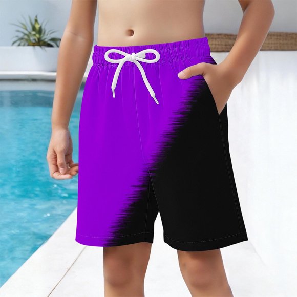 Odeerbi Pantalones Cortos de Playa Secos Rápidos Para Niños de 4 A 15 Años Con Bolsillos