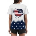thumbnail image 4 of Dyfzdhu 250th Anniversary Usa Shirt T Shirts For Women Fashion Graphic Tees 4Th Of July V Neck American Flag Button Short Sleeve Independence Summer T Shirt, 4 of 6