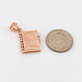 thumbnail image 2 of Solid Gold Armenian Christian Open Holy Bible (14K Rose Gold, Pendant with 18" chain), 2 of 3