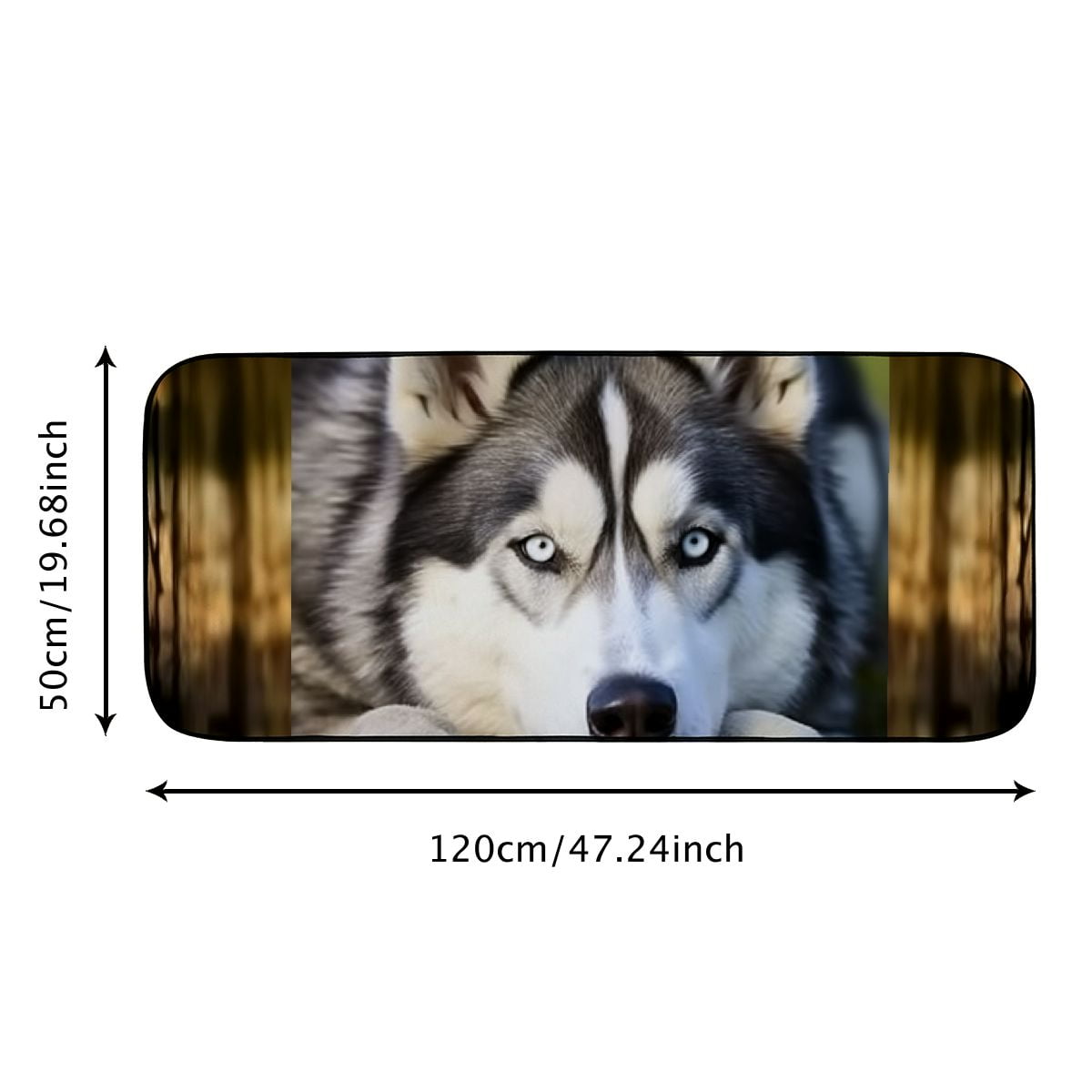 PHYHOO Husky Dog Pattern Door Mat Welcome, Outside Door Mats for Home Entry Floor, Easy to Clean, Patio Doormats 19.68*47.24 in