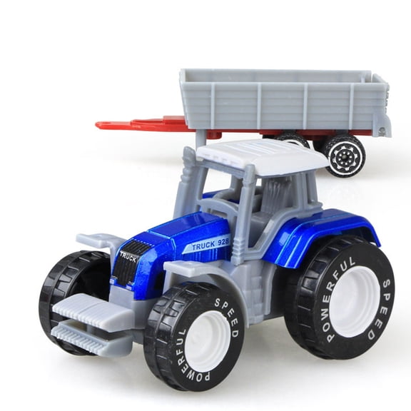 Blue Miniature Tractor Toy With Friction Power For Realistic Farm Simulation Play