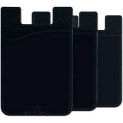 SHANSHUI 3pcs Black Credit Card ID Card Holder for LG,Piexl,HTC,BLU,Sony,Motorola,Huawei Smart Phone Case