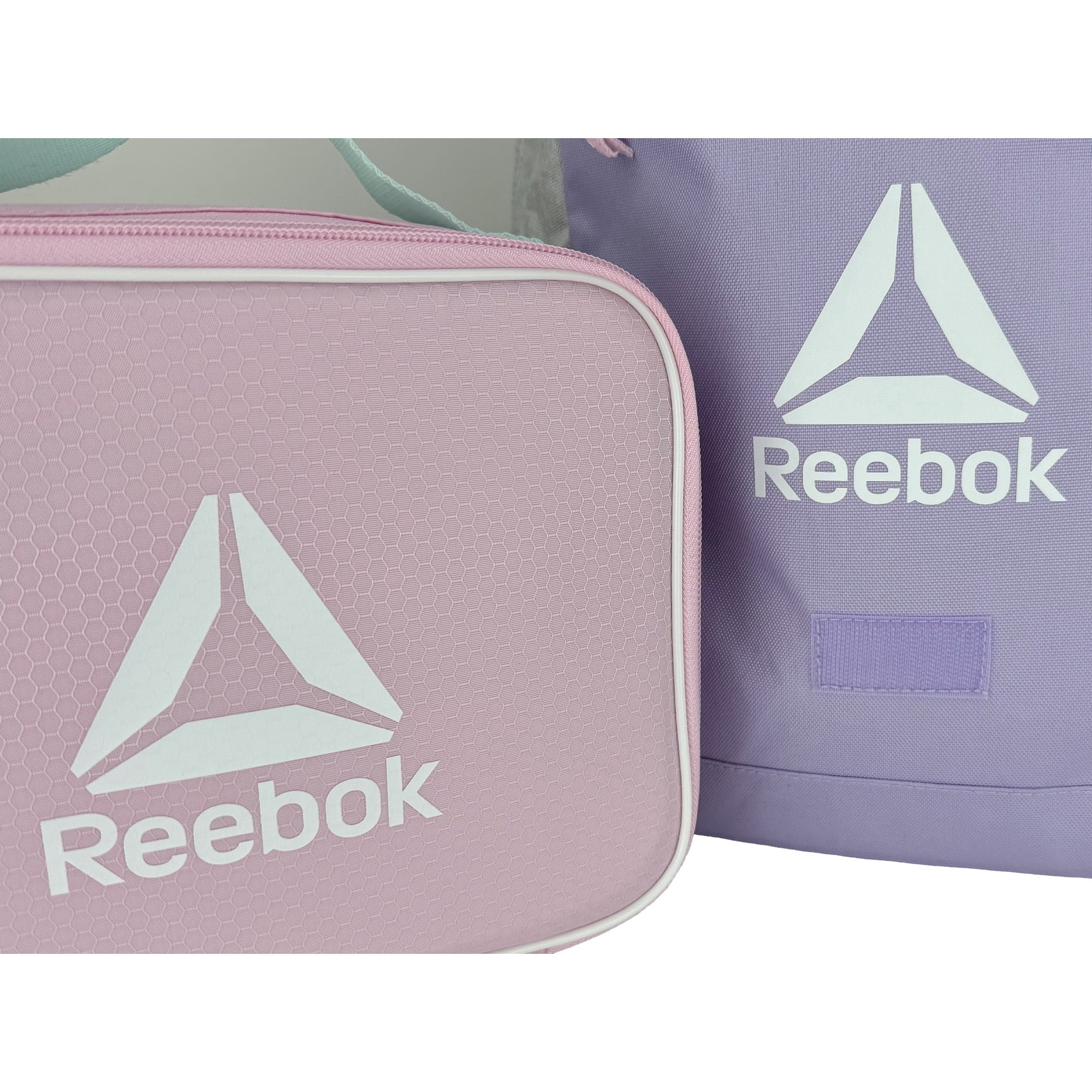 Reebok Girls' Riley 17" Laptop Backpack with Lunch Box Set, 2-Piece, Lavender