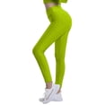 thumbnail image 4 of Women High Waisted Workout Yoga Pants Butt Lifting Scrunch Booty Leggings Tummy Control Anti Cellulite Textured Tights Yellow M, 4 of 5