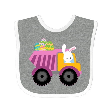 

Inktastic Easter Bunny in Dump Truck Delivering Easter Eggs Gift Baby Boy or Baby Girl Bib