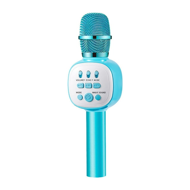 Amdohai Wireless Karaoke Microphone Condenser Portable Monitoring Mic for Kids with LED Light Effects