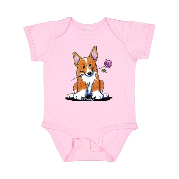 Inktastic Flower Corgi Boys or Girls Baby Bodysuit