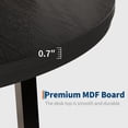 thumbnail image 2 of Qinaqin 47-Inch Redondo Industrial cm de Profundidadining Mesa para 4 Robusto Metálico Frame con Rústico Negro Finish Ideal Sala Kitchen y Living, 2 of 7