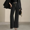 thumbnail image 4 of ZenCart Spring and Autumn New Black Temperament High Waist Straight Trousers - Slim and Tall, 4 of 8