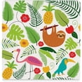 thumbnail image 3 of GZHJMY Square Drink Coasters, 4 Pcs Tropical Plants Sloth Flamingo Absorbent Ceramic Coffee Coasters for Drinks with Cork Base Housewarming Gift for Home Decor, 3 of 6