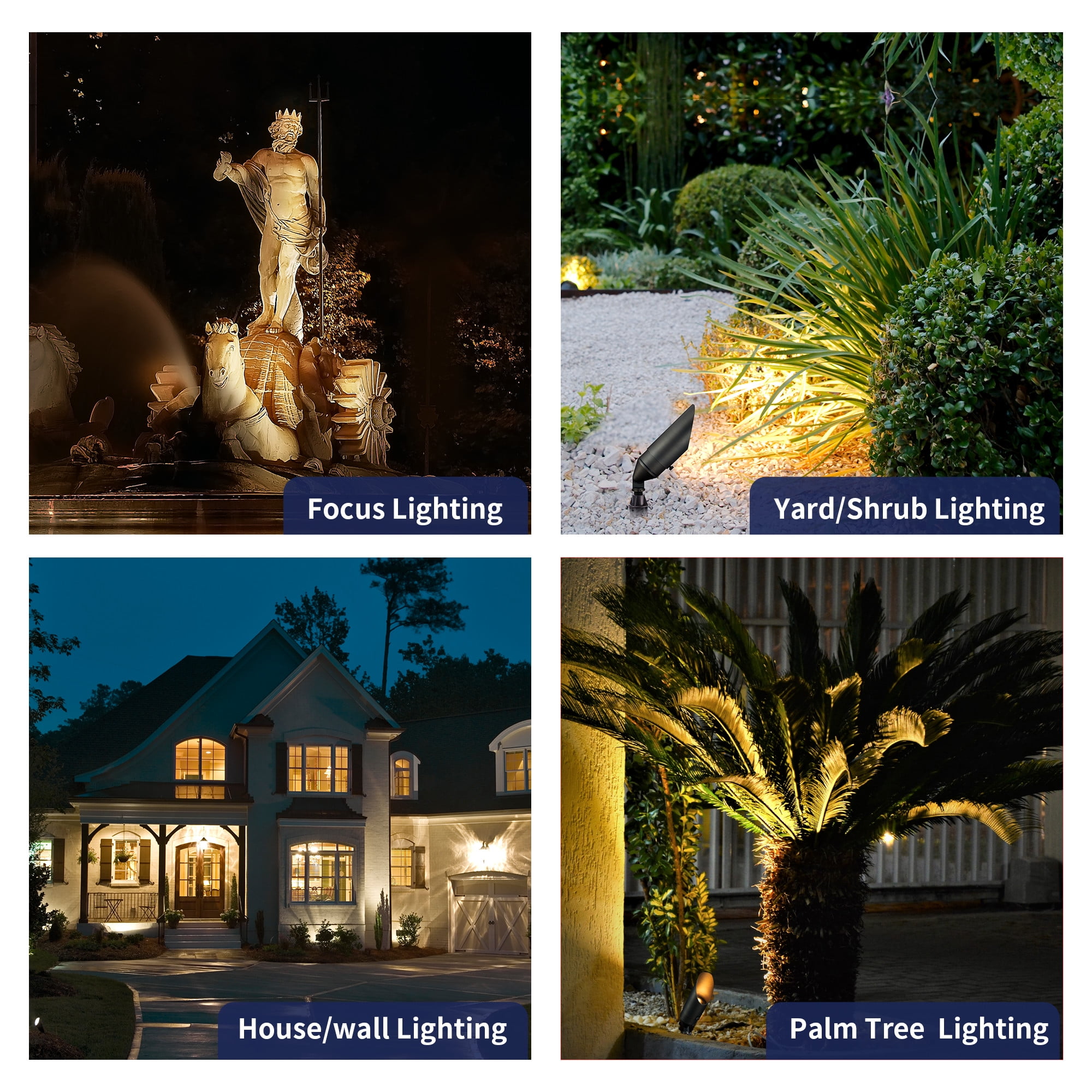 Gardenreet Solid Brass Landscape Spotlight,12V Low Voltage Directional Uplight Outdoor LED Landscape Light Fixture(Stretchable) Without Bulb(12 Pack)