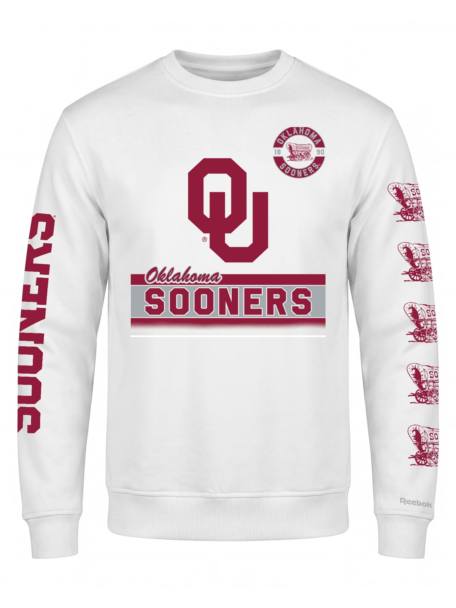 Oklahoma Sooners Reebok Mens White Crew Sweatshirt