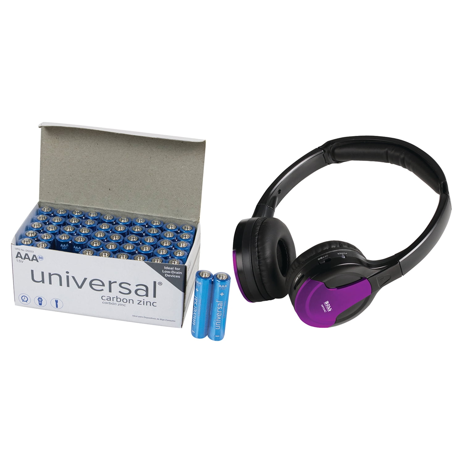 Boss Audio Systems HP34C 2channel IR Wireless Headphones & UPG AAA 50