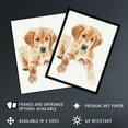 thumbnail image 2 of Artery8 Dog Lover Golden Retriever Puppy Soft Watercolour Kids Bedroom Nursery Art Print Framed Poster Wall Decor 12x16 inch, 2 of 3