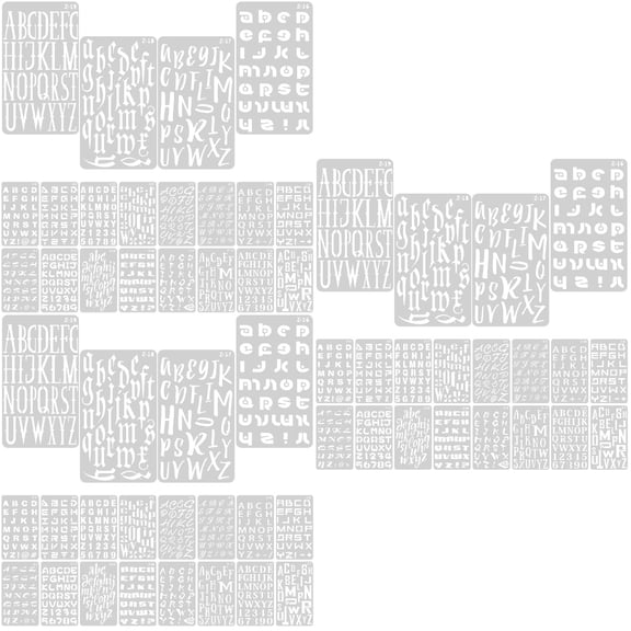 Set of 3 Letter Template Journal Stencils Small for Crafts Reusable