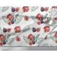 thumbnail image 2 of Soimoi White Poly Georgette Fabric Pomegranate & Fig Fruits Printed Craft Fabric by the Yard 52 Inch Wide, 2 of 3
