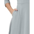 thumbnail image 5 of INSPIRE CHIC Women's 3/4 Sleeve Dresses V Neck Pockets Elegant A-Line Dress Work Business Fall Outfits M Grey, 5 of 5
