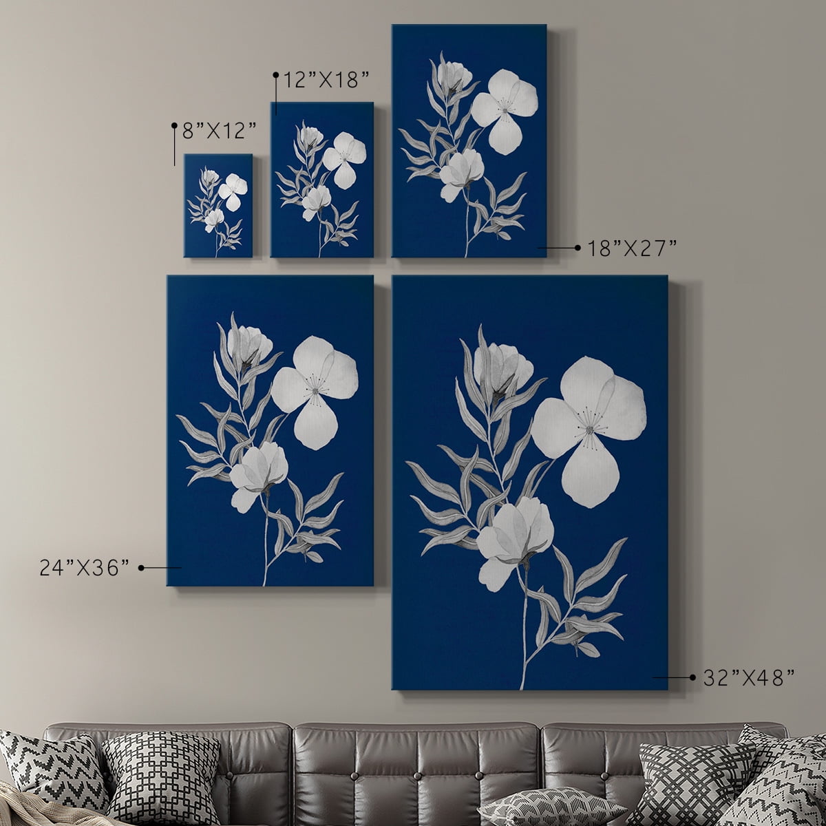 Indigo Sketch II Premium Gallery Wrapped Canvas - Ready to Hang