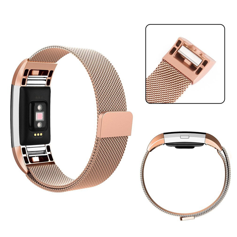 Defecte Emuleren Mangel Vancle for Fitbit Charge 2 Bands Band Replacement Accessories Small Large  Mesh Stainless Steel Magnet Clasp Rose Gold, Large - Walmart.com