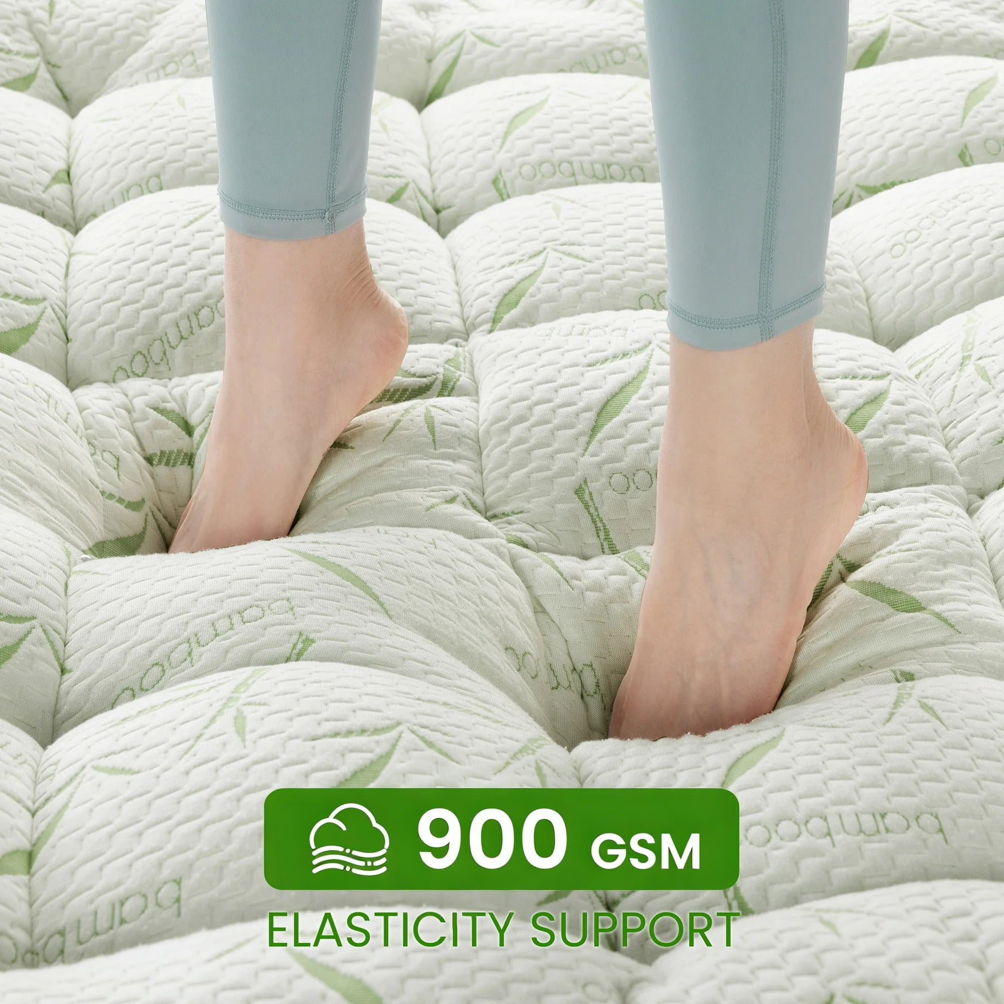 SONORO KATE Cooling Extra Thick Bamboo Mattress Topper, 900GSM Fluffy Mattress Pad with 21" Deep Pocket, Twin XL