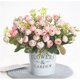 thumbnail image 1 of 1 ramo de 13 cabezas de flores artificiales, flor de té rosa, flores falsas de seda, flores para bricolaje, hogar, jardín, decoración de boda, rosa claro, 1 of 5