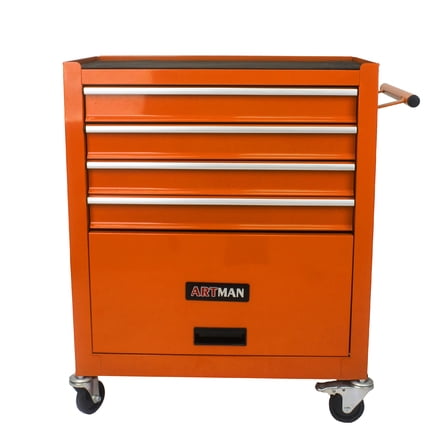 Izzovium Multifunctional Tool Cart with 4 Drawers and Wheels - Orange