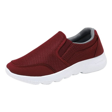 

GNEIKDEING Summer And Autumn Women Sneakers Flat Lightweight Breathable Slip On Casual Comfortable Gift on Clearance