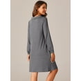 thumbnail image 4 of DARING DIVA Casual Long Sleeve Tunic Top Dress L Grey, 4 of 5