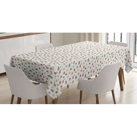 

Sushi Tablecloth Traditional Japanese Dishes Concept Veggie Stuffed Sushi Rolls and Cavier Pattern Rectangle Satin Table Cover Accent for Dining Room and Kitchen 60 X 84 Multicolor by Ambesonne