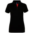 thumbnail image 1 of Asquith & Fox Womens Short Sleeve Contrast Polo Shirt, 1 of 2