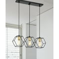 thumbnail image 4 of Horatia 24 in. 3-Light Indoor Matte Black and Satin Gold Finish Chandelier with Light Kit, 4 of 5