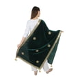 thumbnail image 3 of BOTTLE GREEN Velvet Scarf Gota Patti Four Side Work Party Wear Dupatta/Chunni Shawl, 3 of 4