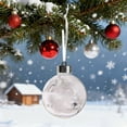 thumbnail image 3 of YIKA Christmas 6-Piece 8cm Transparent Gold Glitter Ball Ornament Set Silver, 3 of 6