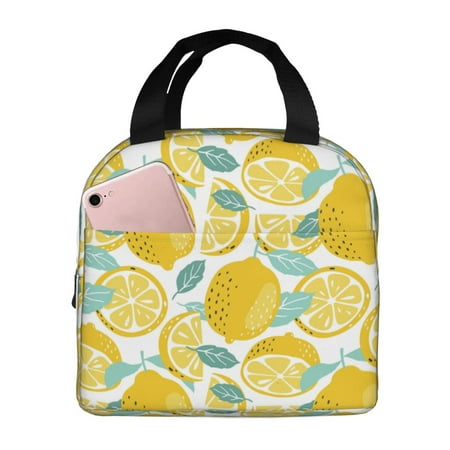 Insulated Lunch Bag for Women Men - Cute Lemon Sweet Sour Leakproof Cooler Lunch Box for Women Men  Lunch Tote Bags for Work School Picnic Travel