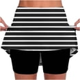 thumbnail image 2 of FNFYFH Striped Skorts for Women Summer High Waist Tennis Skirts with Shorts Pickleball Athletic Workout Golf Skorts with Pockets, 2 of 6