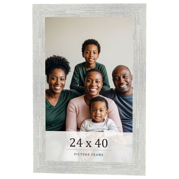 24x40 Frame White Real Wood Picture Frame Width 1.5 inches | Interior Frame Depth 0.5 inches | Barn
