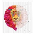 thumbnail image 3 of Ambesonne Geometric Shower Curtain, Lion Head, 69"Wx70"L, White Pink Orange, 3 of 5