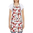 thumbnail image 2 of Naloa 1Pack Adjustable Bib Apron Waterdrop Resistant Cooking Kitchen Aprons for Women Men Chef, Red Food Print, 2 of 8