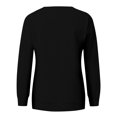 thumbnail image 4 of Kagetolytai Chandails pour Femmes Mode Décontractée Unie Manches Longues Col Rond Pull Haut Blouse Hoodies pour Femmes Noir 3X, 4 of 5