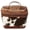 Dark Tan Cowhide, variant on Western Floral Tooled Buckstitch Leather Cowhide Travel Toiletry Dopp Kit Train Bag 18FKT19