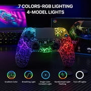 ISHAKO Wireless Controller for P4/Pro/Slim and PC, RGB Game Controller, Black