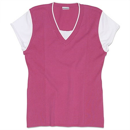 No Boundaries - Juniors' Plus Vest 2-Fer Top