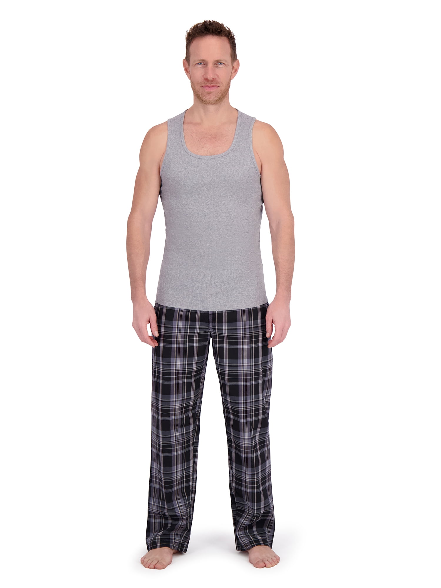 Hanes Men's Tank and Woven Pant Pajama Set, 2-Piece, Sizes S-2XL
