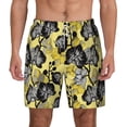 thumbnail image 2 of Picia Orchids Flowers pattern Mens Swim Trunks with Compression Liner Stretch Beach Shorts Quick Dry with Zipper Pockets No-Chafing Board Shorts-Medium, 2 of 9