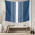 thumbnail image 5 of Navy Blue White Stripe Tapestry for Bedroom Wall Hanging Tapestry, Modern Rustic Vertical Striped Ceiling Backdrop Tapestries Poster Blanket Wall Decor for Teens Room Living Room Dorm 55" x 73", 5 of 8