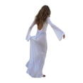 thumbnail image 4 of SAYOO Traje de baño para mujer, color sólido, manga larga, sin espalda, vestido de cuerpo entero para traje de baño, blanco SAYOO  Casual, 4 of 9