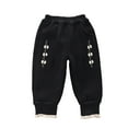 thumbnail image 2 of Esaierr Toddler Girls Fleece Lined Pants for Newborn Infant Long Pants Sweatpants Baby Winter Pants Comfortable Warm Casual Trousers for 6M-4Y, 2 of 5
